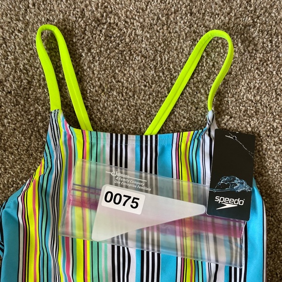 Speedo Women's Printed Tie Back One Piece Training Swimsuit. Sz. 6/32. #0075 - Picture 9 of 10